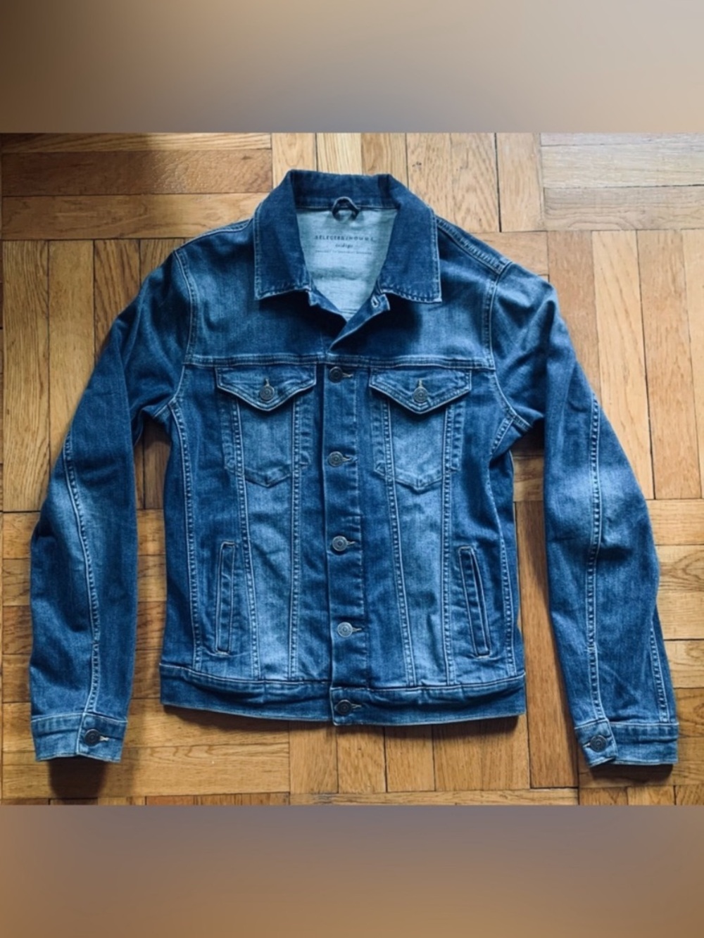 Selected Homme Men's Blue Denim Jacket - Classic Trucker Style